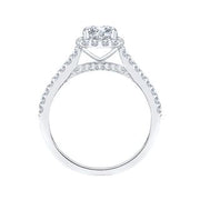 14K White Gold Round Diamond Floral Engagement Ring With Euro Shank Mo
