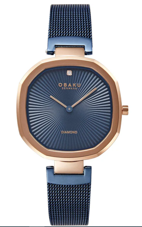 OBAKU DESIGN OB2118 LADIES ANA WATCH WITH ONE ROUND SINGLE CUT DIAMOND