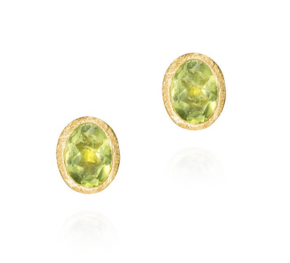 Jorge Revilla Sterling Silver Oval Peridot Earrings From The Zen Colle