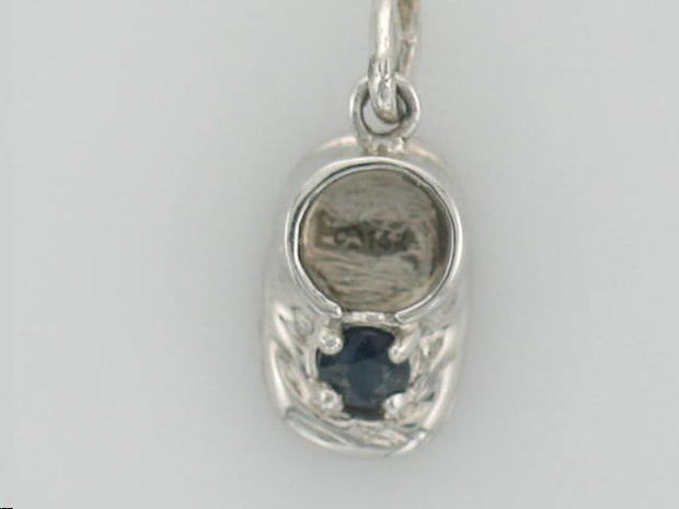 14Kt White Gold  Baby Shoe Pendant