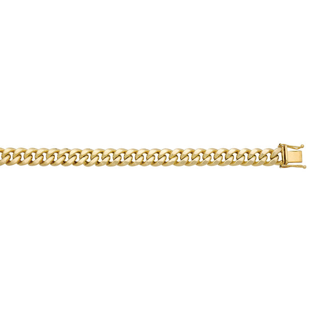 10kt Yellow Gold 22" 7.6mm Semi Solid Miami Cuban Link Necklace 31.9Gr