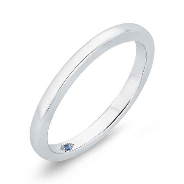 14kt White Gold Band With Round Diamond Inside Shank .004ct