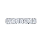 14K White Gold Emerald Cut Diamond Wedding Band With 11 Diamonds 1.65
