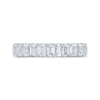 14K White Gold Emerald Cut Diamond Wedding Band With 11 Diamonds 1.65