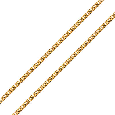 Inox Stainless Steel Gold Plated Round Wheat Polished Chain. Available Size: 24 inch Length x 3mm Width