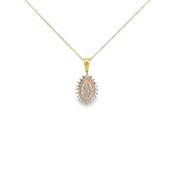 Vintake 10Kt Yellow Gold 18 Inch Necklace Set With 8 Round Single Cut