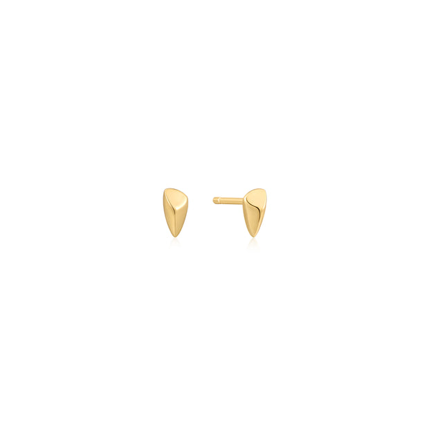 Sterling Silver Yellow Gold Plated Arrow Stud Earrings