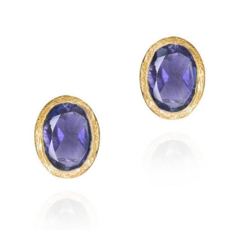 Jorge Revilla Sterling Silver Oval Sapphire Earrings From The Zen Coll