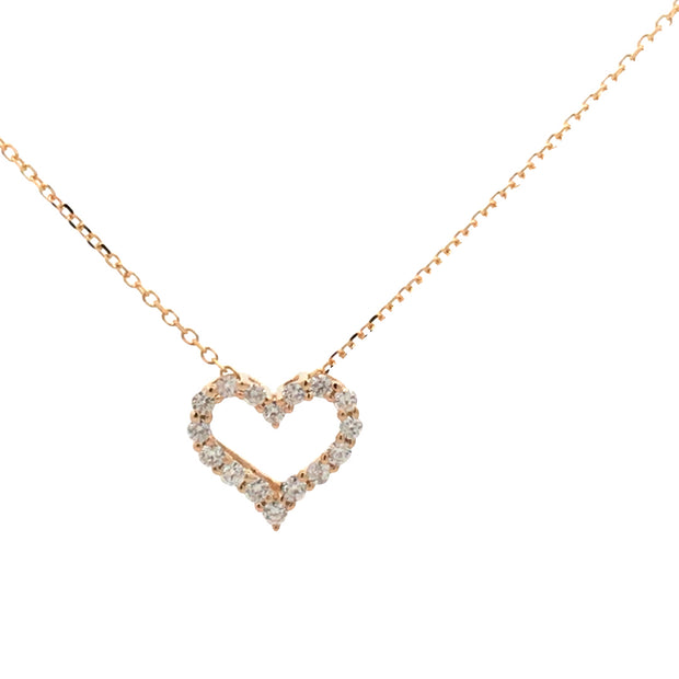 14kt Yellow Gold Heart Pendant With 16 Round Diamonds .25tdw