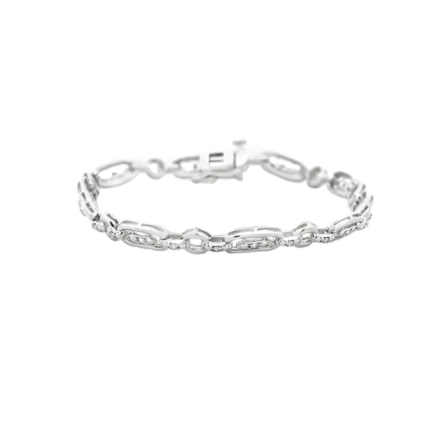 Sterling Silver Tennis Bracelet With 29 Diamonds At 0.33 tdw