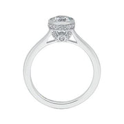14K White Gold Round Diamond Classic Engagement Ring Mounting With 29