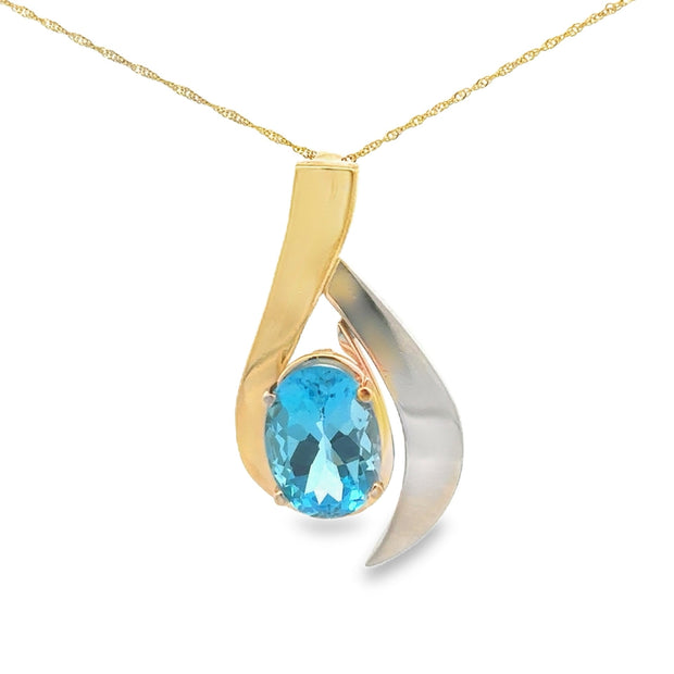 Vintage 14Kt Yellow And White Gold 18 Inch Singapore Necklace With A 1