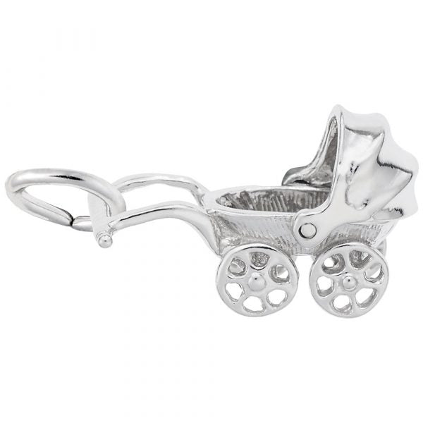 Sterling Silver Baby Carriage Charm