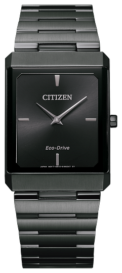 Citizen Eco Drive Stiletto Watch With Black Stainless Steel Band and C