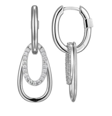 Sterling Silver Elle "Circadia" Rhodium Plated Drop Earring