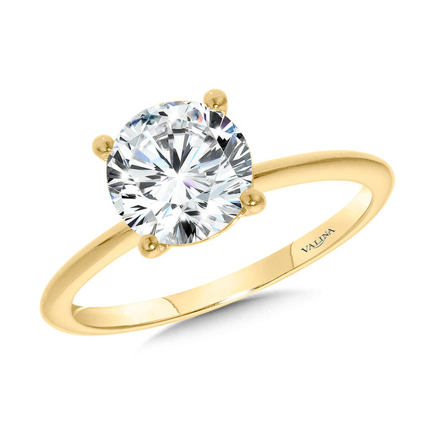 14kt Yellow Gold Mounting With Round CZ Center 1.50ct
