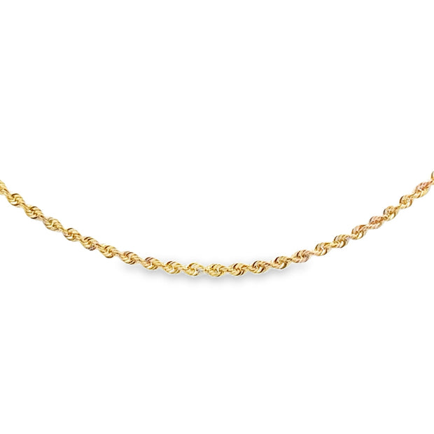 Vintage 14Kt Yellow Gold 1.7Mm Rope Chain Sixteen Inches Long And Weig