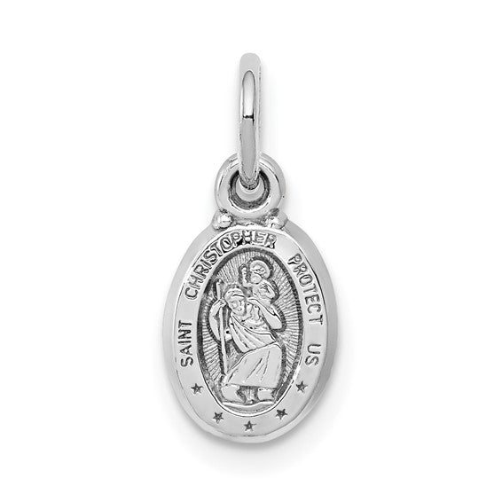 10kt White Gold St Christopher Medal