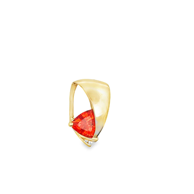Vintage 14Kt Yellow Gold Slide Set With Two Round Brilliant Cut Diamon