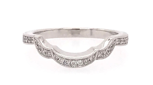 14K White Gold Engagement Ring With 24 Round Diamonds .18Ct Tdw I1 HI, Size 7 Goes With Engagement Ring 140-736