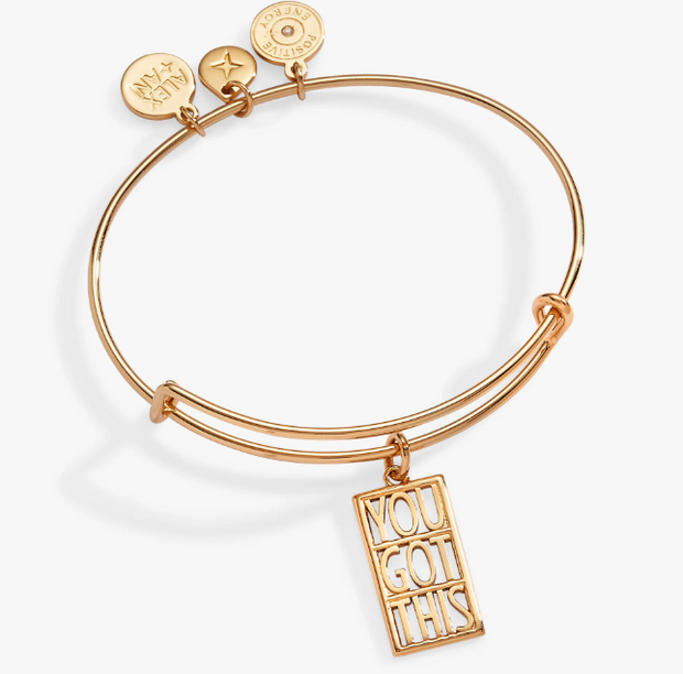 Yellow Tone Sterling Silver "You Got This" Bangle