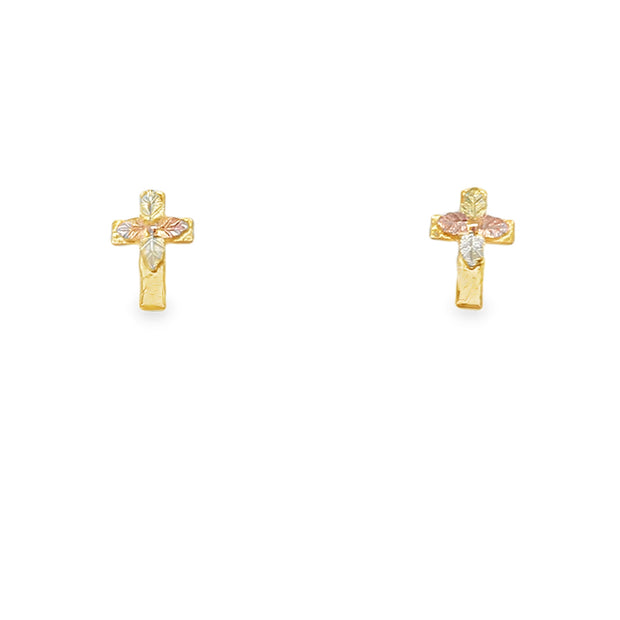 Vintage 10Kt Black Hills Gold Cross Earrings Weighing 0.9 Grams.

RE