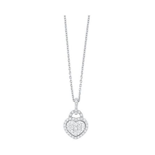 Sterling Silver CZ Heart Pendant With 18 Inch Chain