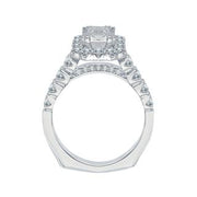 Oval Diamond Halo Engagement Ring In 14K White Gold Mounting With 39 D