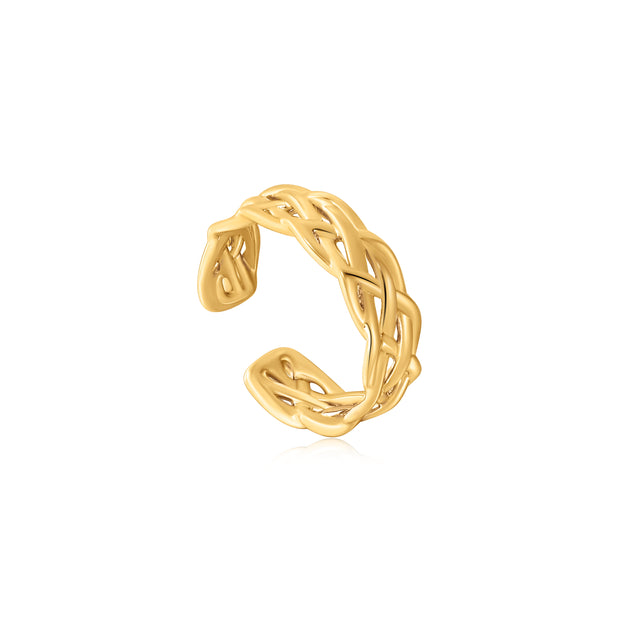 ANIA HAIE ROPES  DREAMS GOLD ROPE WIDE ADJUSTABLE RING
