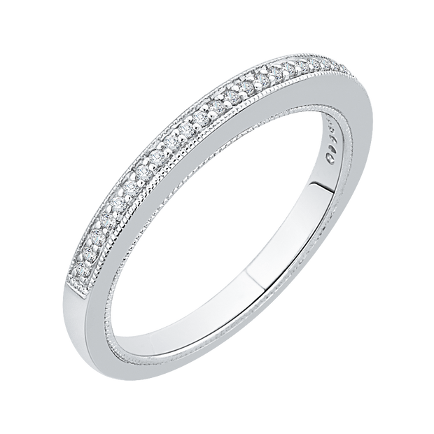 14K White Gold Wedding Band With 30 Round Diamonds .13Ct Tdw Si2 GH Goes With Er100-1059