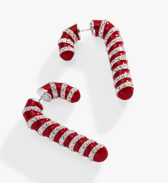 Sterling Silver Candy Cane Earrings
