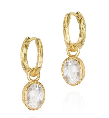 Jorge Revilla Sterling Silver White Topaz Hinged Hoop46.06 Earrings Fr