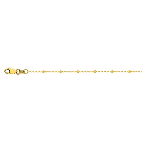 14kt Yellow Gold Faceted Bead Anklet