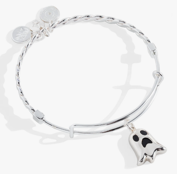 Sterling Silver Dangle Ghost Bangle Bracelet