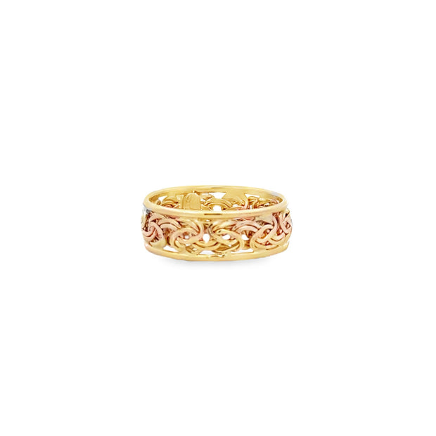 Vintage 14Kt Yellow Gold 7Mm Wide Ring. Ring Is A Finger Size 6.5 And