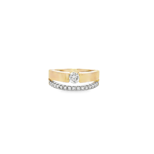 14k Natural Diamond Fashion Ring With 17 Diamonds at 0.59 tdw