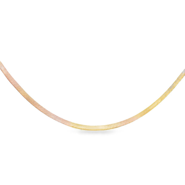 Vintage 10Kt Yellow Gold 4.9Mm Wide Herringbone Chain. Chain Is 16 Inc