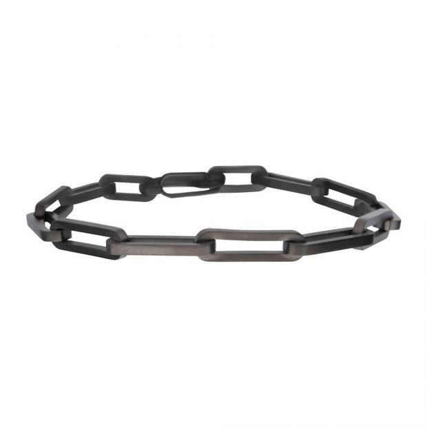 Men's Stainless Steel Gun Metal IP 6mm Paperclip Link Chain Bracelet. Available lengths: 8.25" and 8.5".