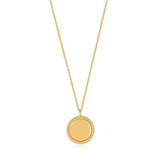ANIA HAIE ROPES  DREAMS GOLD ROPE DISC NECKLACE
