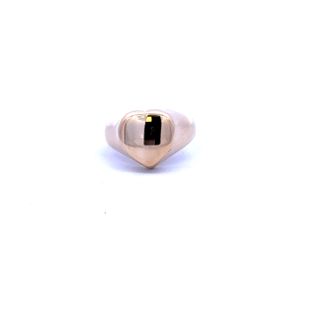 14 Karat Yellow Gold Heart Ring Finger Size 7.0 Weighing 4.5 Grams Wit