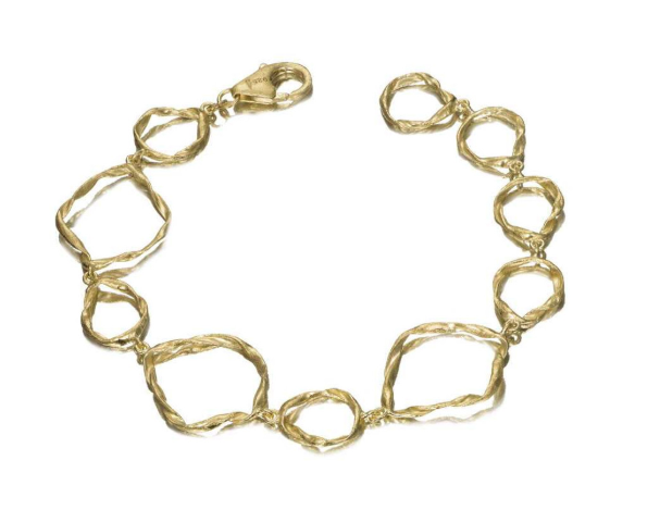 Jorge Revilla Bracelet Rolling Silver With 18Kt Yellow Gold Overlay 21