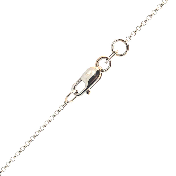 14Kt White Gold 16" .75mm Rolo Chain With Lobster Clasp 1.7Gr