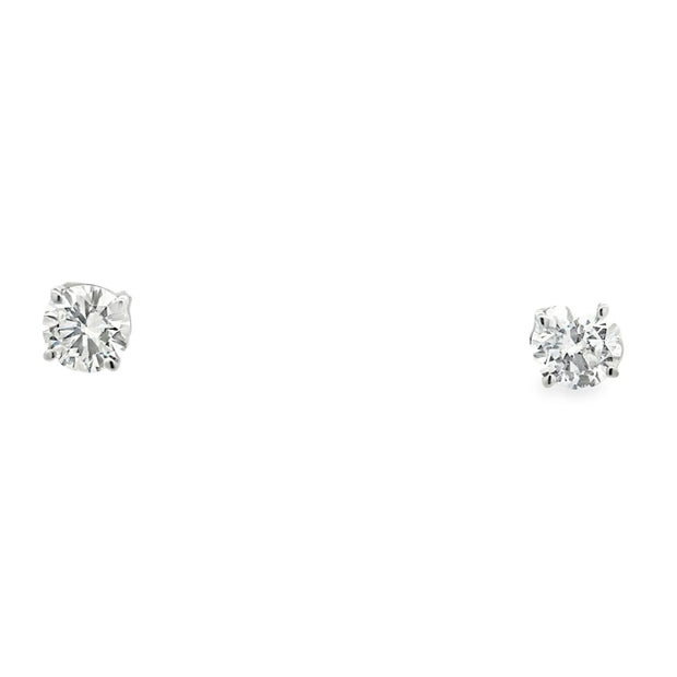 14 Karat White Gold 2.00Ctw Diamond Studs I1 Clarity H/I Color. Weight