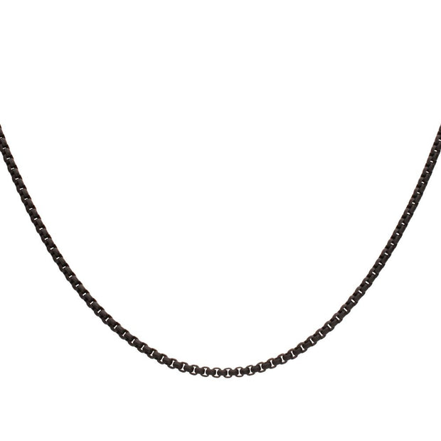 4mm Matte Finish Black Plate Finish Stainless Steel Bold Box Chain Nec
