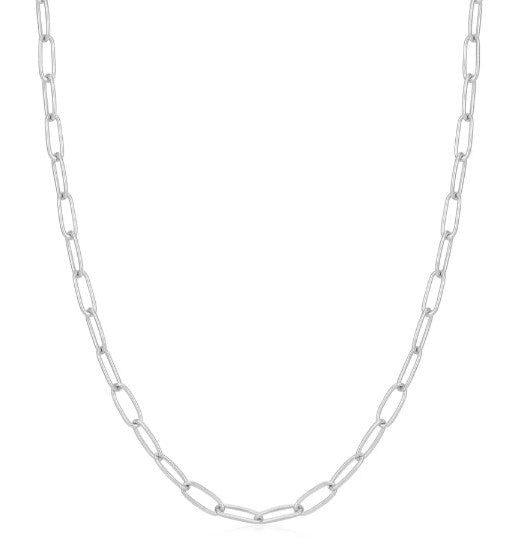 Sterling Silver Link Charm Chain Necklace