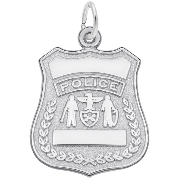 Sterling Silver  Police Badge Charm