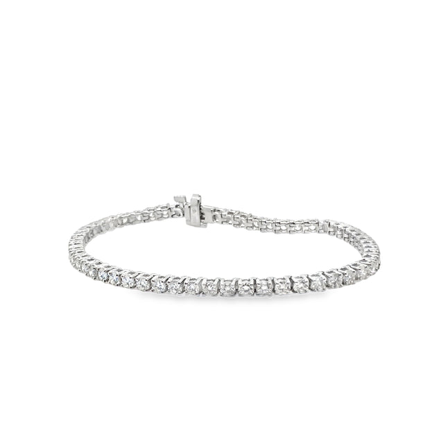 14Kt White Gold Tennis Bracelet With 56 Round Diamonds 4.97Tdw I1 Clar