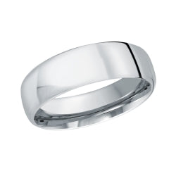14kt White Gold 6.5mm Polished Band Size 10