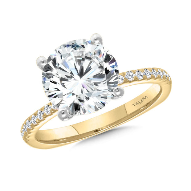 14ct Yellow Gold Ring 18 Round Diamond Band And 12 Round Diamond Under