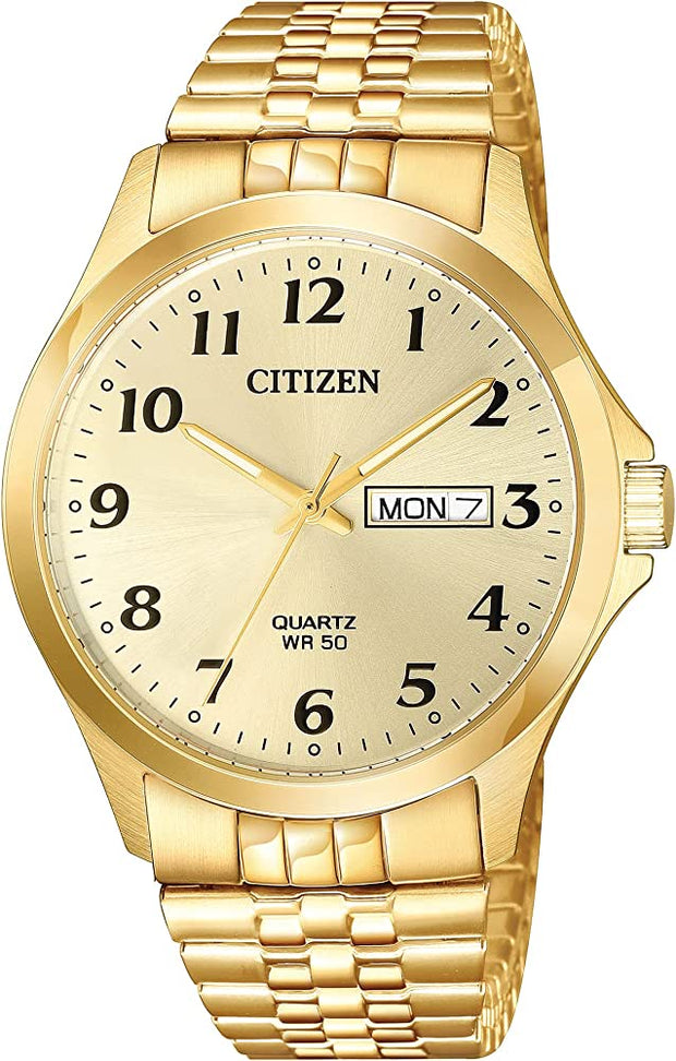 Men's Citizen Gold Tone Stainless Steel Watch with Champagne Dial and